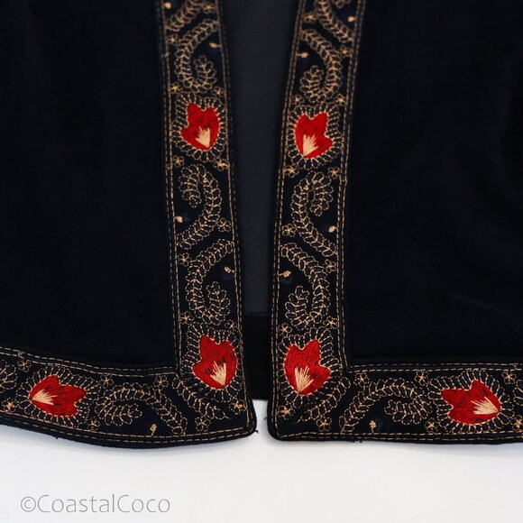 Vintage RJ&Co Dress Jacket Set 12P Micro Suede Floral Embroidered Career Holiday - Picture 9 of 16